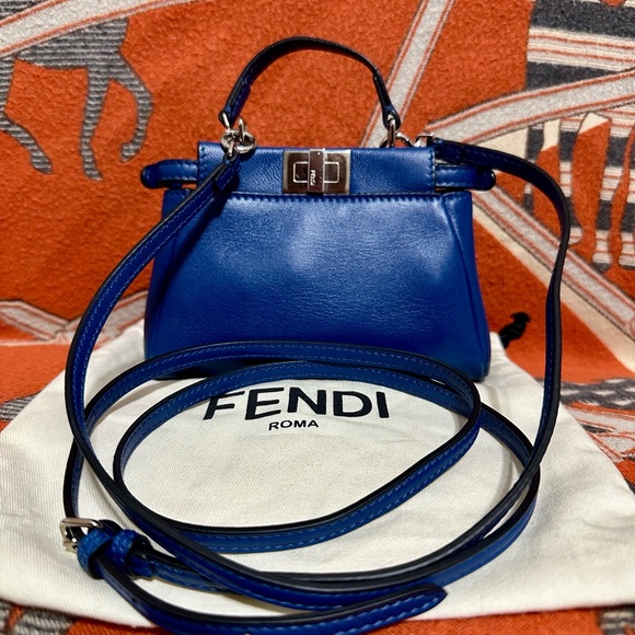FENDI ❤️🌟MINI PEEKABOO LAMBSKIN LEATHER ⭐️ - Picture 1 of 12